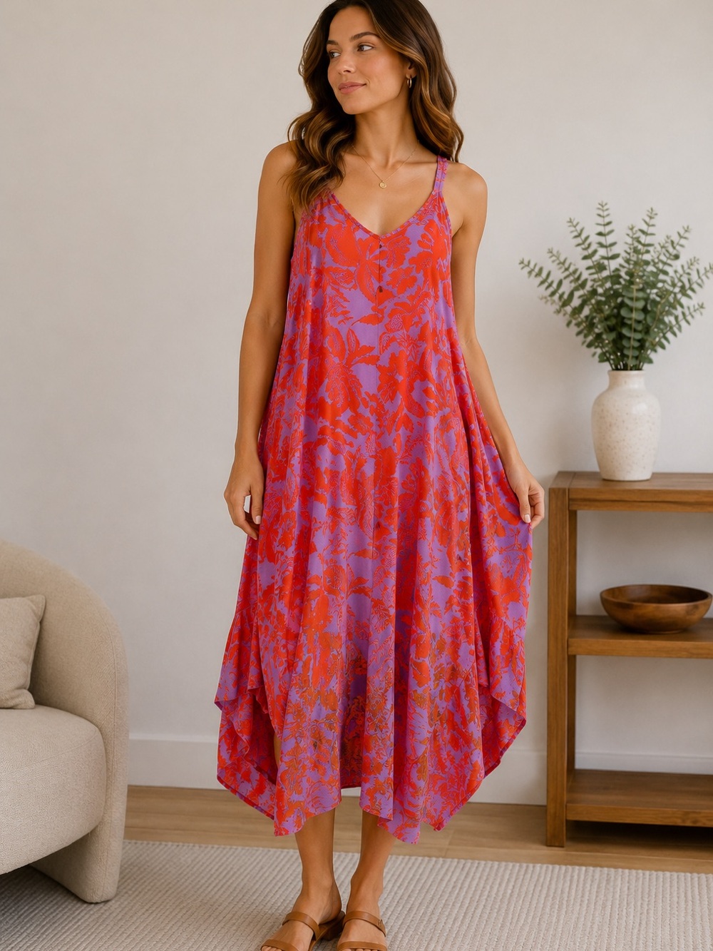 Cato Floral Jumpsuit Vibrant Floral Design New With Tags Size Small
